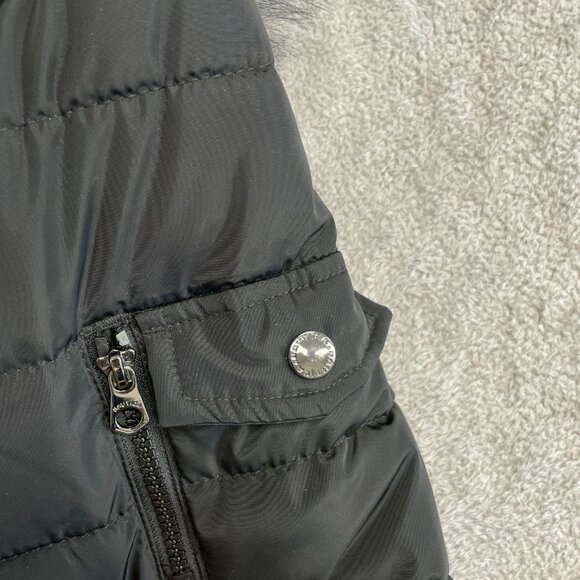 NEW Nautica Women's Size M Black Puffer Jacket W/ Detachable Faux Fur Hood - Picture 11 of 13